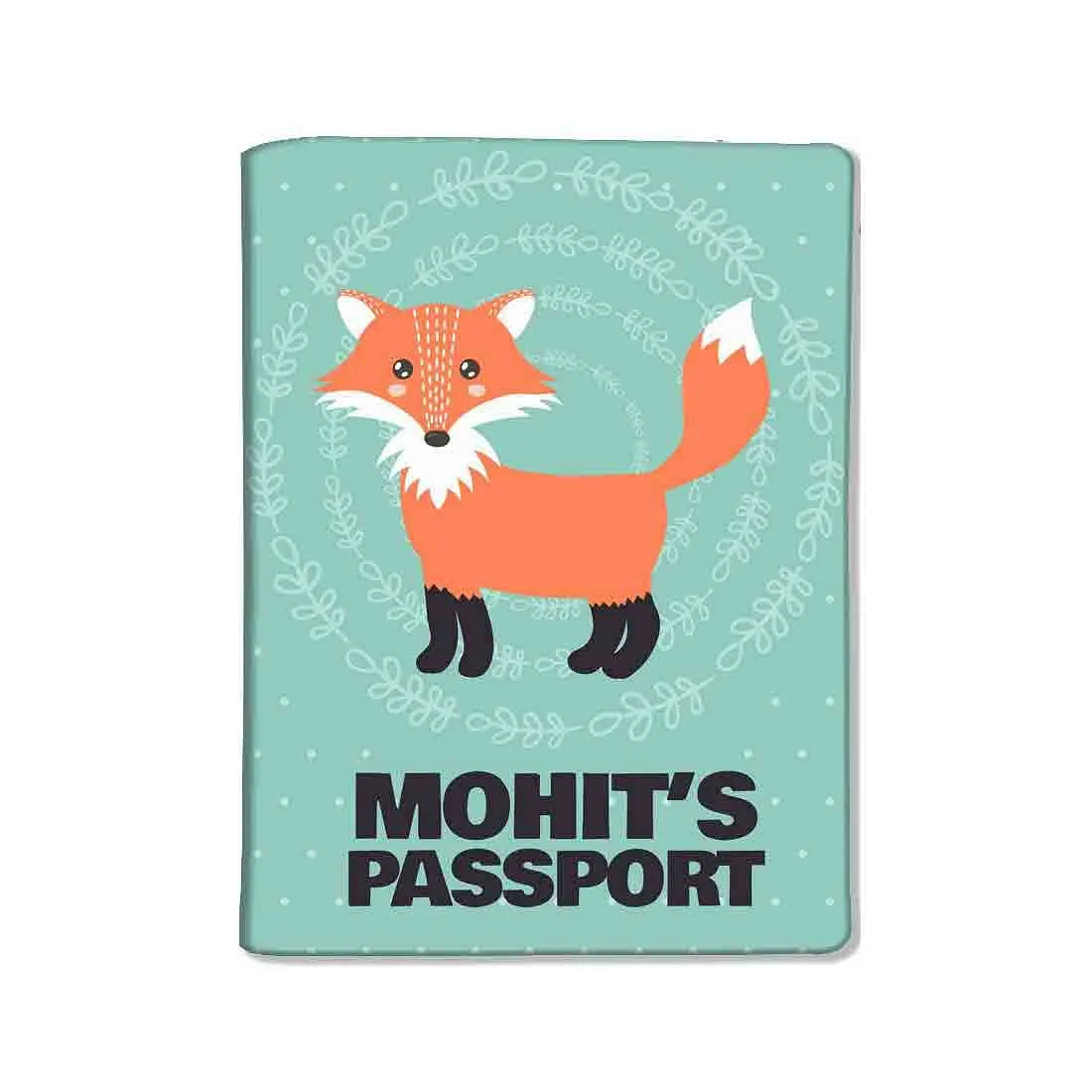 Customized Passport Cover for Him  -Fox Blue