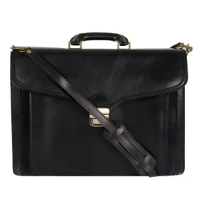 Delamore Leather Black Briefcase