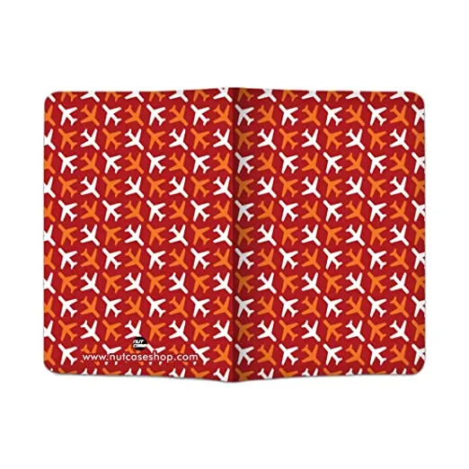 Designer Passport Cover - Aviation Print Red