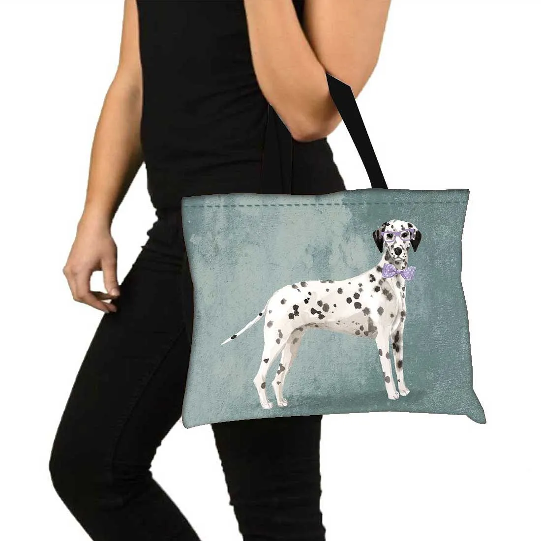 Designer Tote Bag With Zip Beach Gym Travel Bags -  Dalmatian