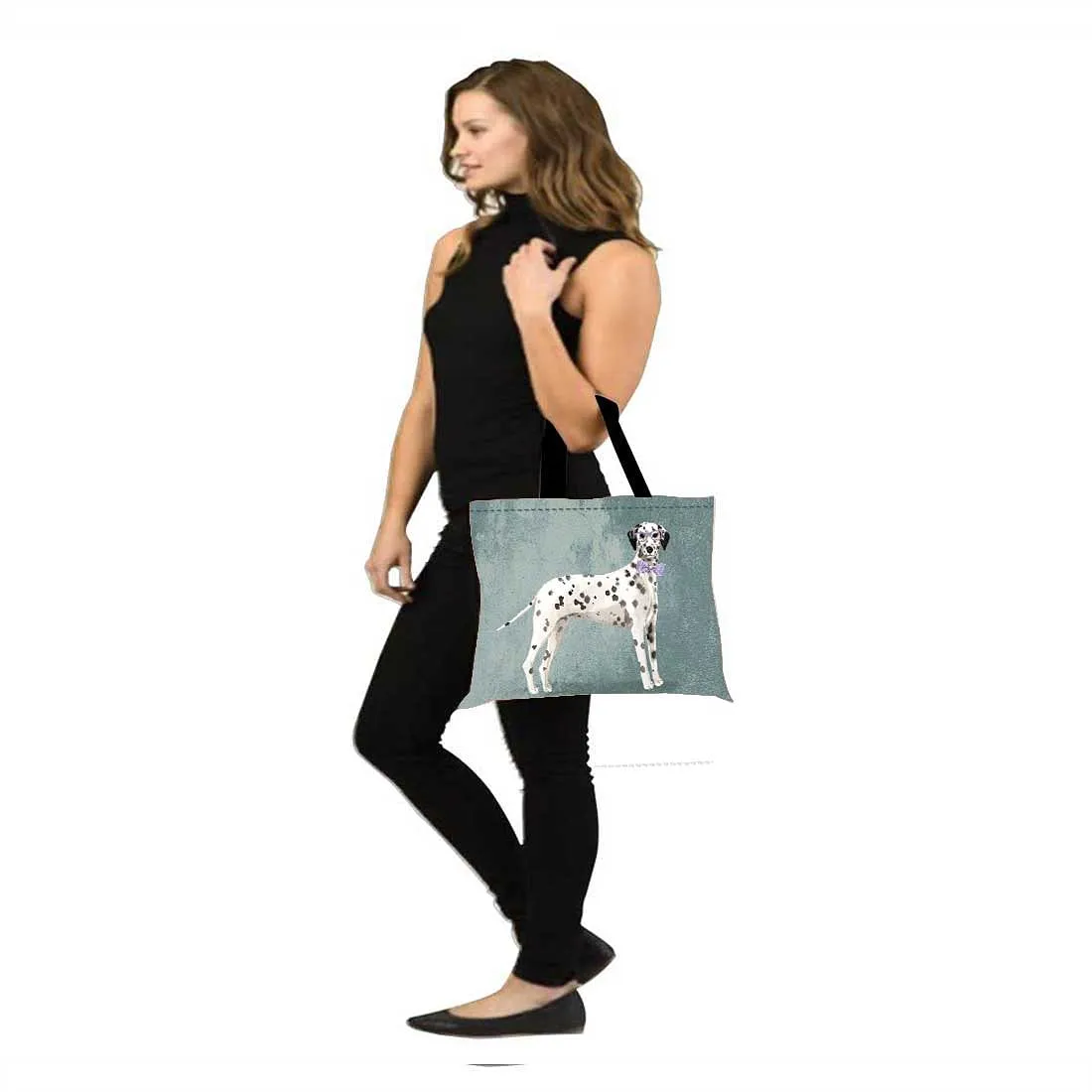 Designer Tote Bag With Zip Beach Gym Travel Bags -  Dalmatian