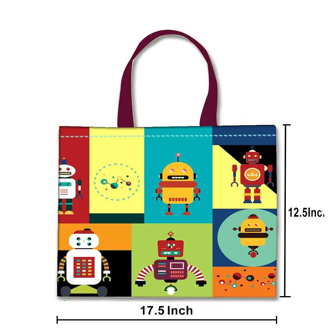 Designer Tote Bag With Zip Beach Gym Travel Bags -  Robots