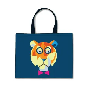 Designer Tote Bag With Zip Beach Gym Travel Bags -  Tiger Hipster