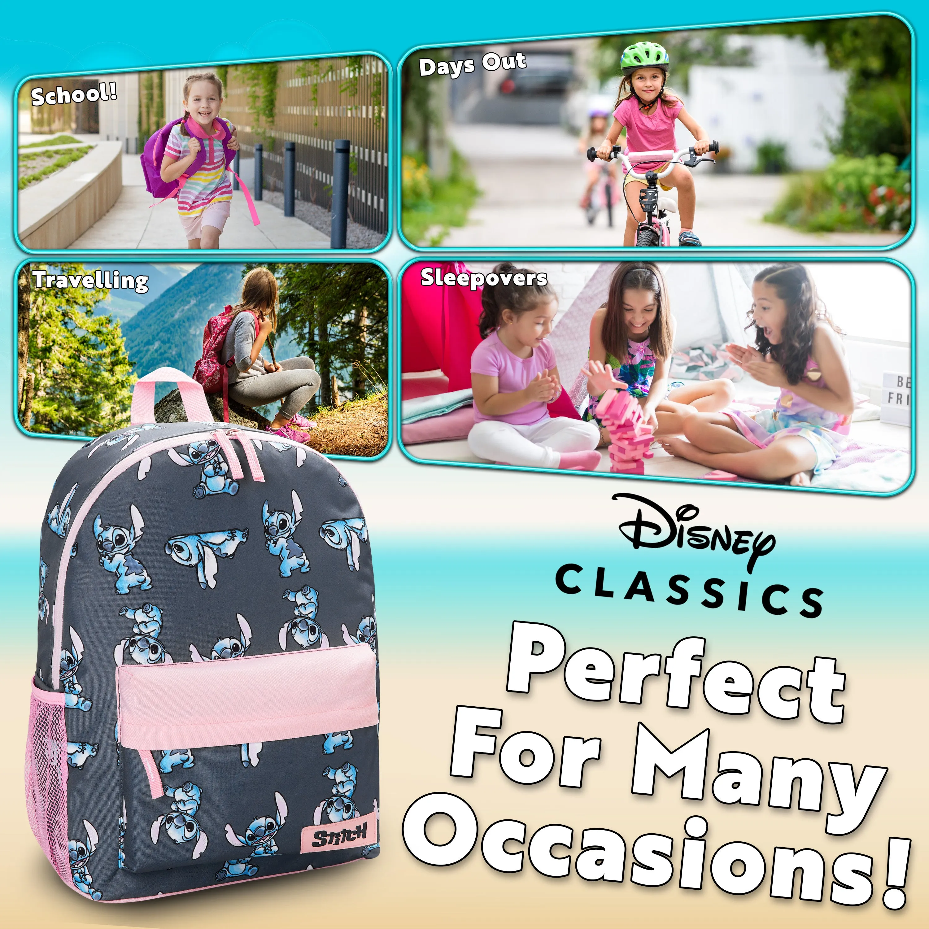 Disney Backpack for Girls, Stitch School Bags for Girls - Stitch