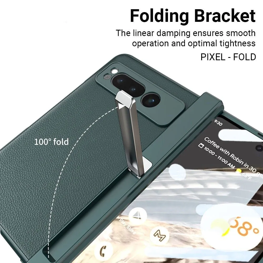 Doli Leather Case for Google Pixel Fold With Tempered Glass