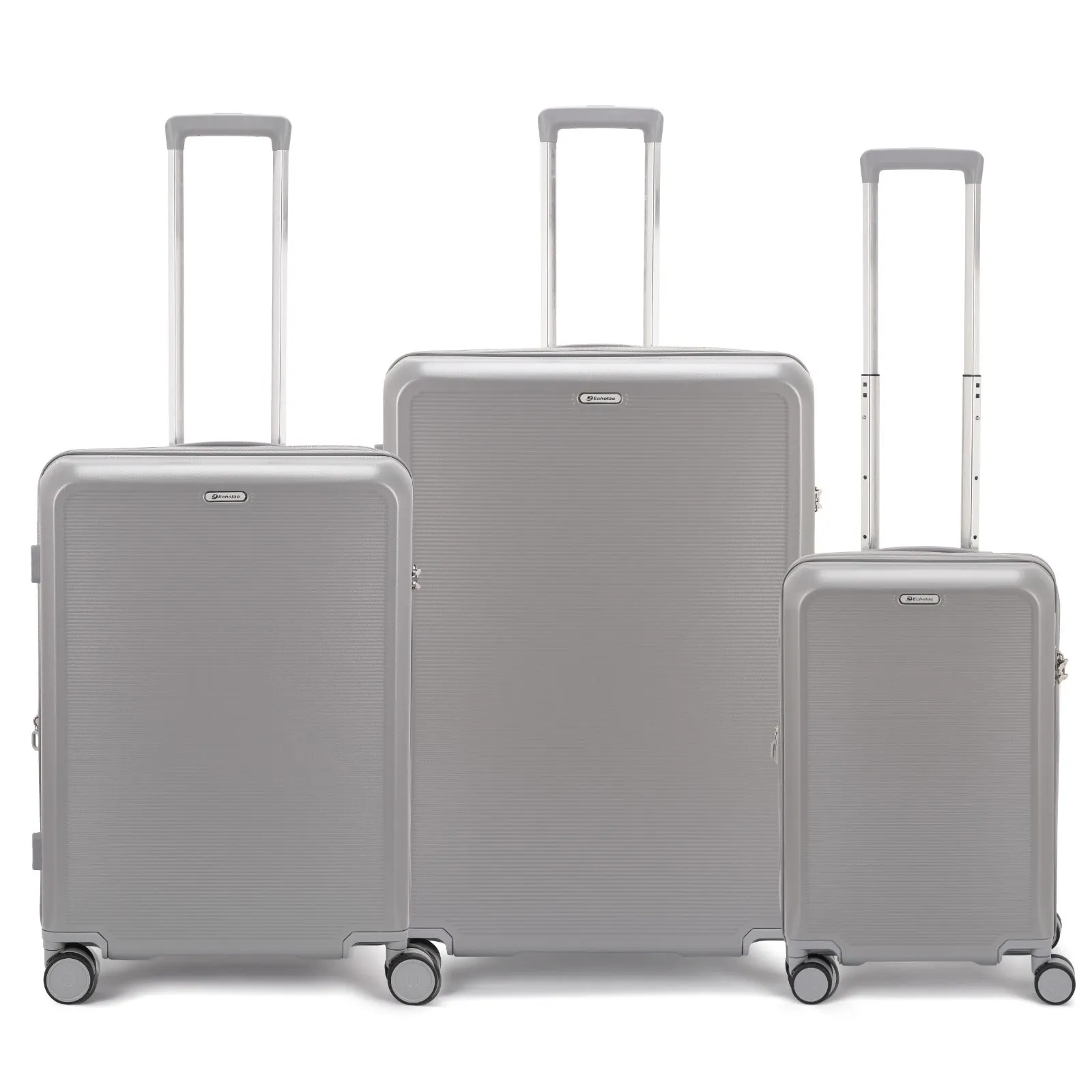 Echolac Sense 56 67 78cm Hardcase Expandable 4 Double Wheel 3 Piece Luggage Trolley Set