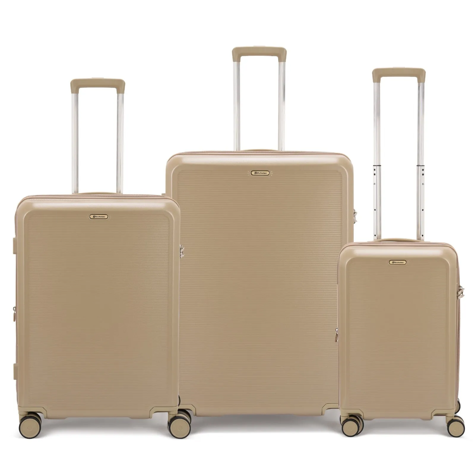 Echolac Sense 56 67 78cm Hardcase Expandable 4 Double Wheel 3 Piece Luggage Trolley Set