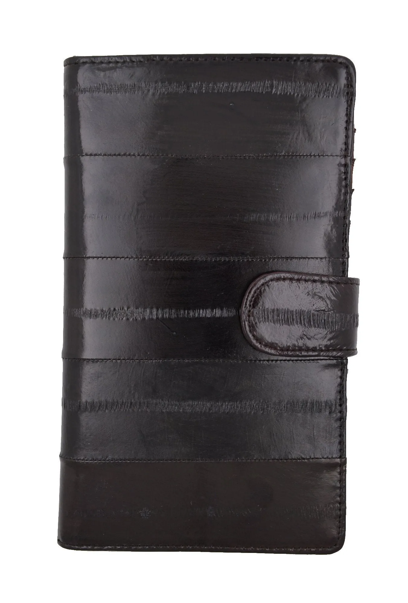 Eel Skin Leather Credit Card Holder Wallet 19 Card Slots & 1 ID Window With Snap E 1629