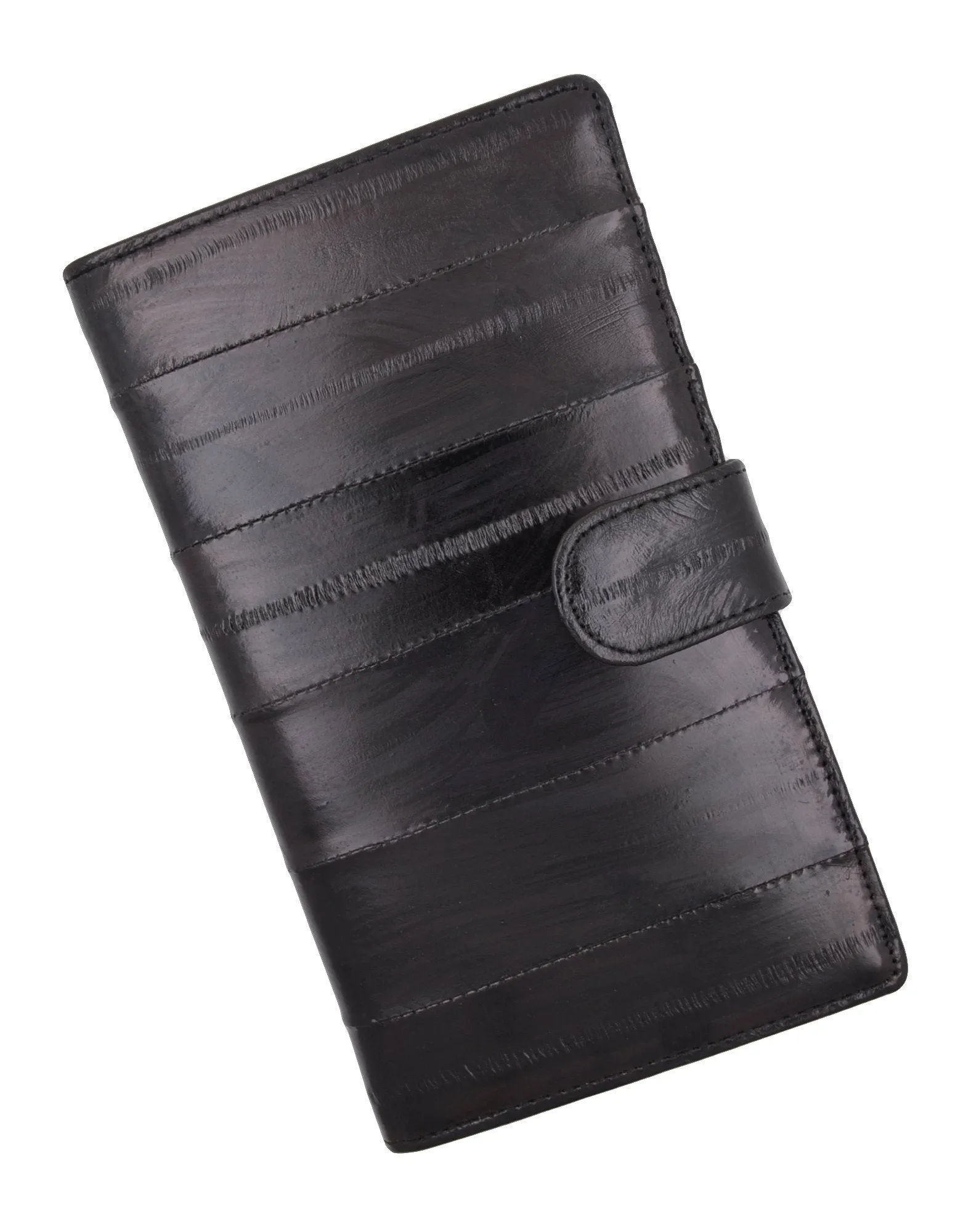 Eel Skin Leather Credit Card Holder Wallet 19 Card Slots & 1 ID Window With Snap E 1629