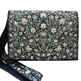 Embroidered Floral Crossbody iPad Case Briefcase