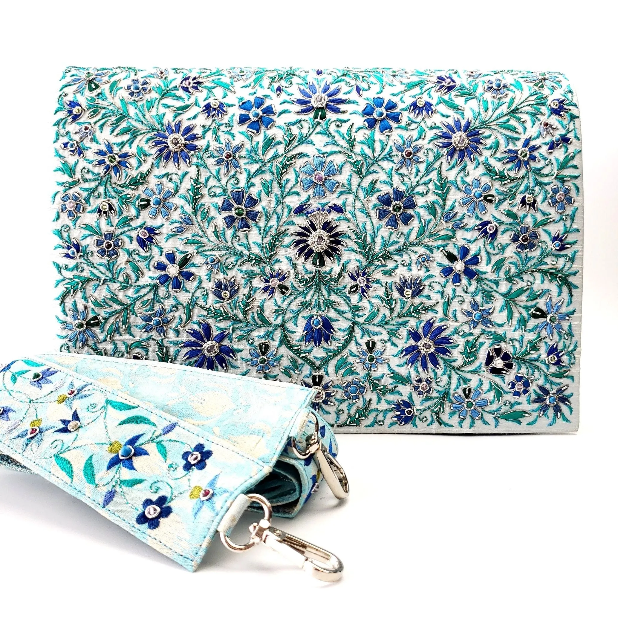 Embroidered Floral Crossbody iPad Case Briefcase