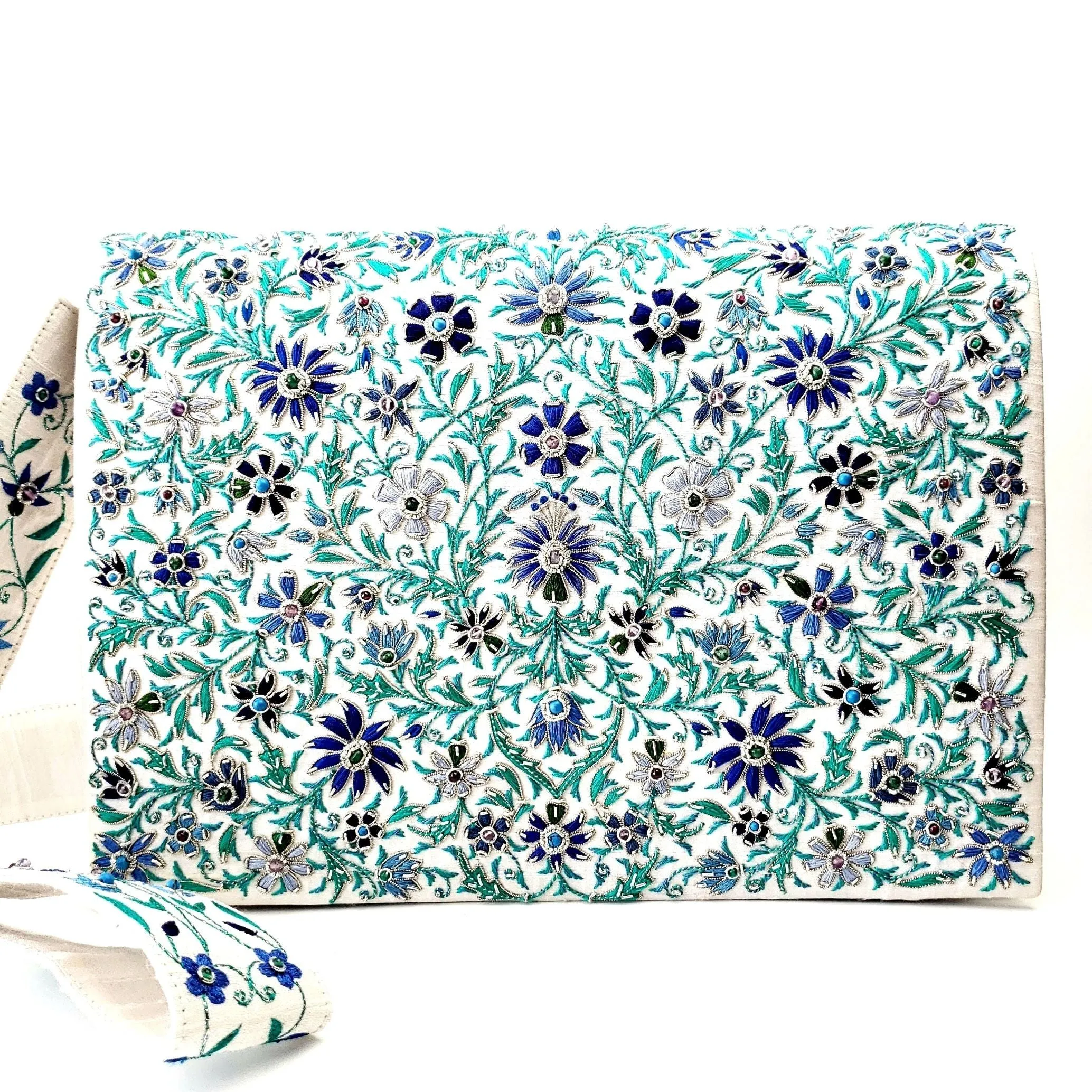 Embroidered Floral Crossbody iPad Case Briefcase