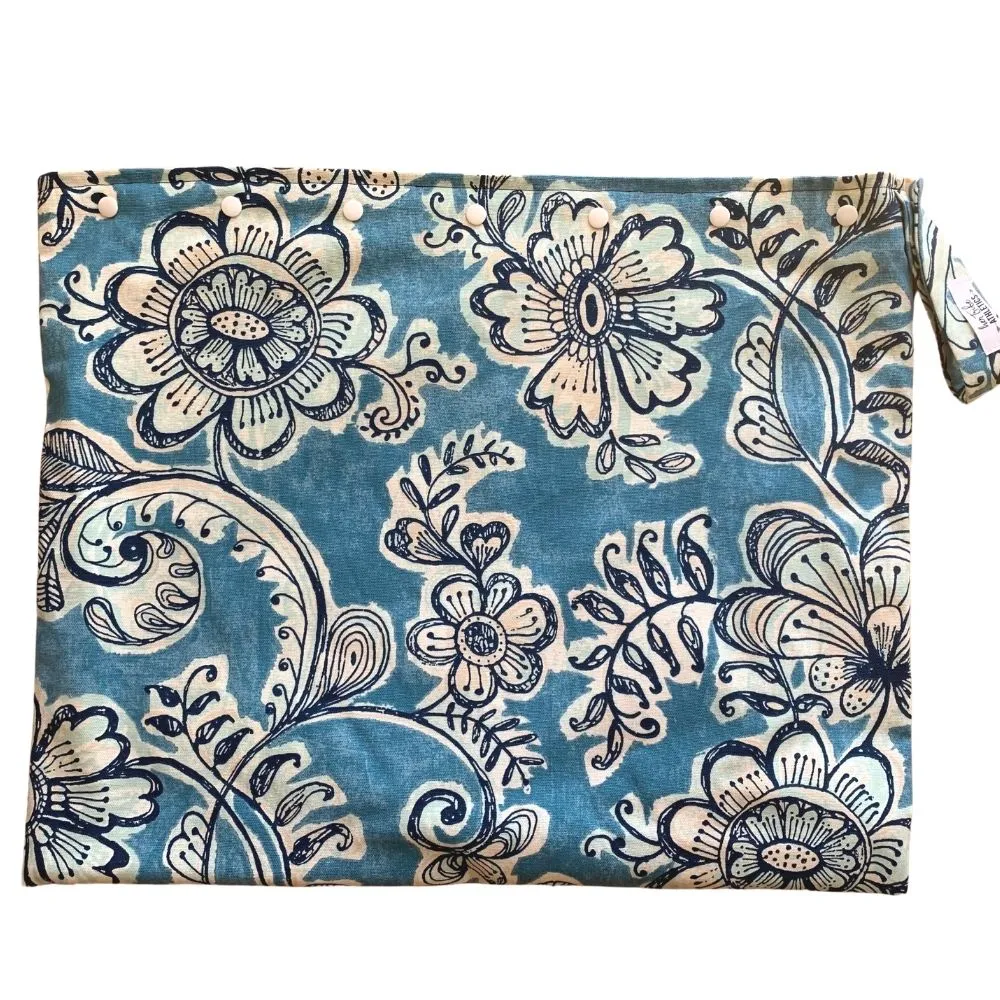 Extra Large Blue Flowers Wet Bag