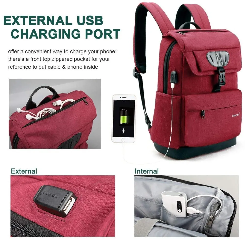 Fashion Backpack for Ladies Work USB Recharging Anti theft Backpack 15.6 Laptop Bags