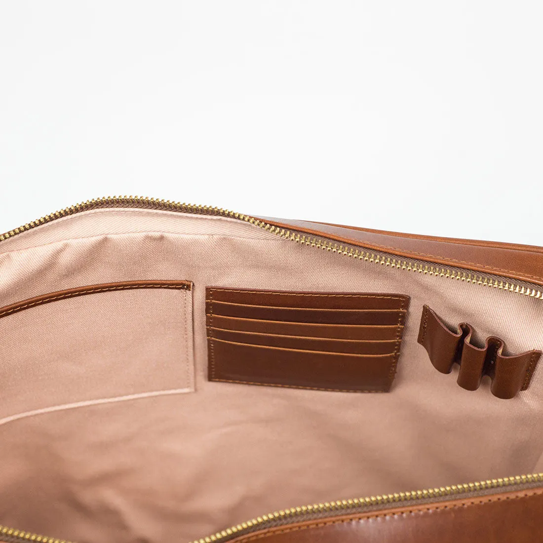 Fat Carter 2 briefcase, Sol brown leather