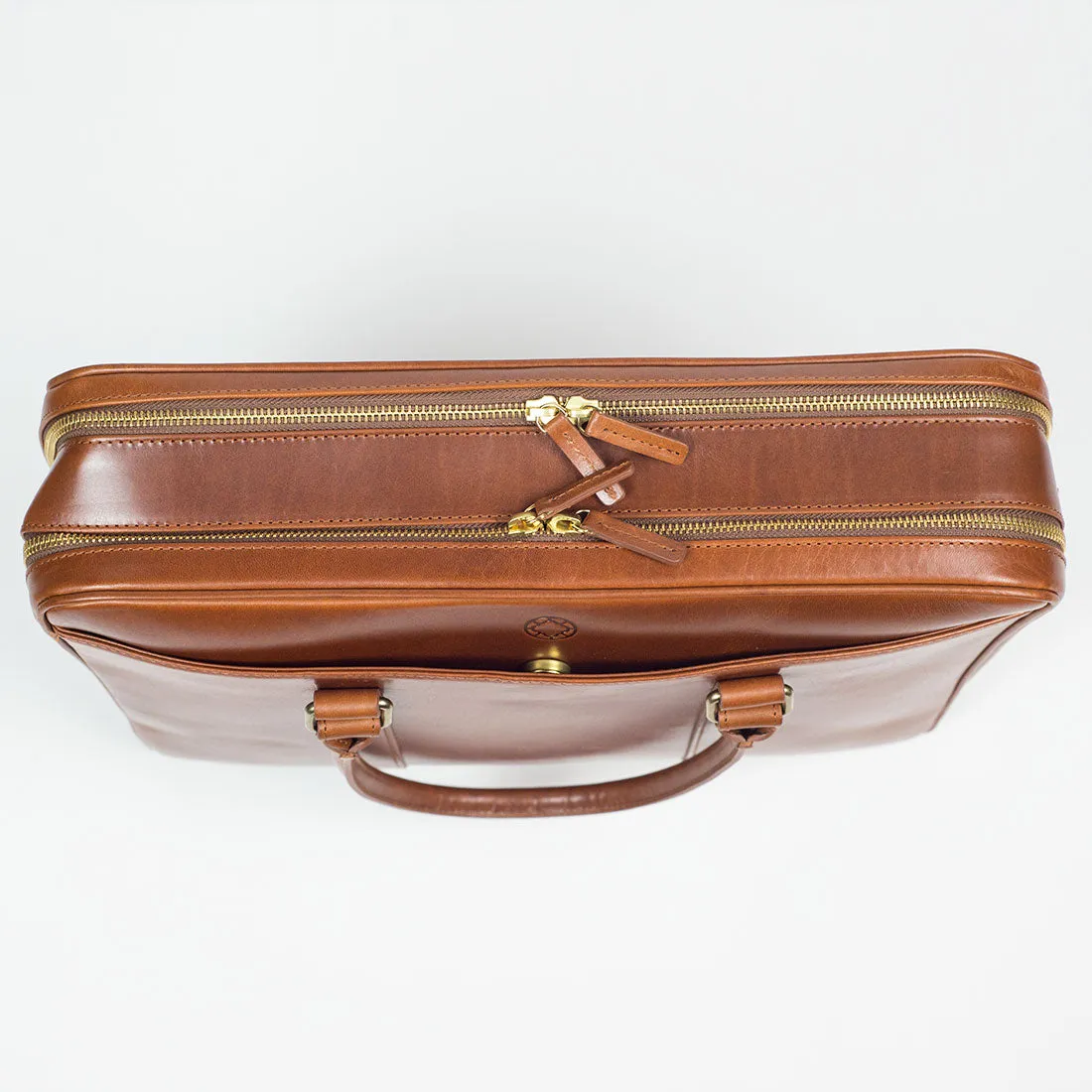 Fat Carter 2 briefcase, Sol brown leather