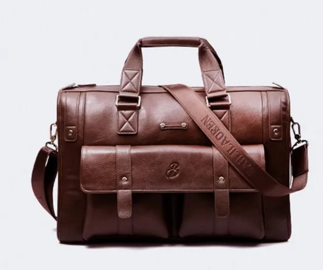 First layer cowhide business travel handbag men's bag fashion large capacity leather computer bag office travel briefcase