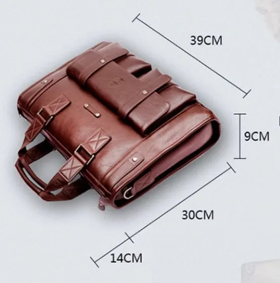 First layer cowhide business travel handbag men's bag fashion large capacity leather computer bag office travel briefcase