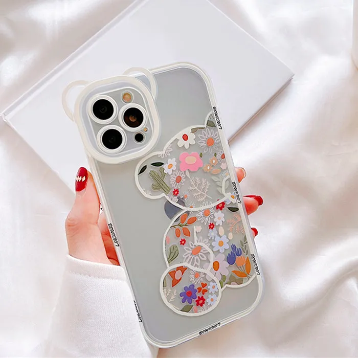 Floral Bear Chain iPhone Case