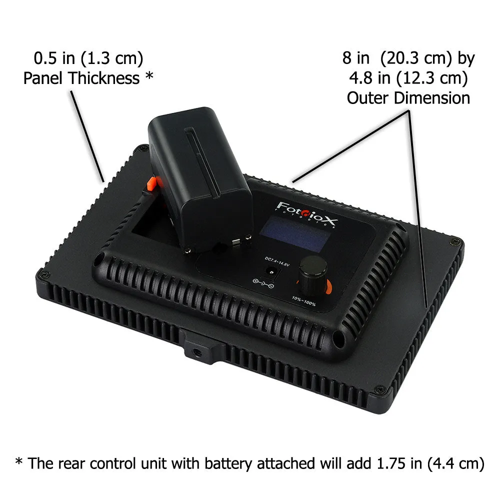 Fotodiox Pro FlapJack LED Edge Light C-200S - 5x8-Inch Rectangle Ultrathin, Ultrabright Professional Daylight LED Dimmable Photo/Video Light Kit