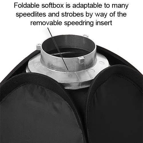 Fotodiox Pro Foldable Softbox PLUS Grid (Eggcrate) with Norman 900 Speedring for Norman 900, Norman LH and Compatible Strobes