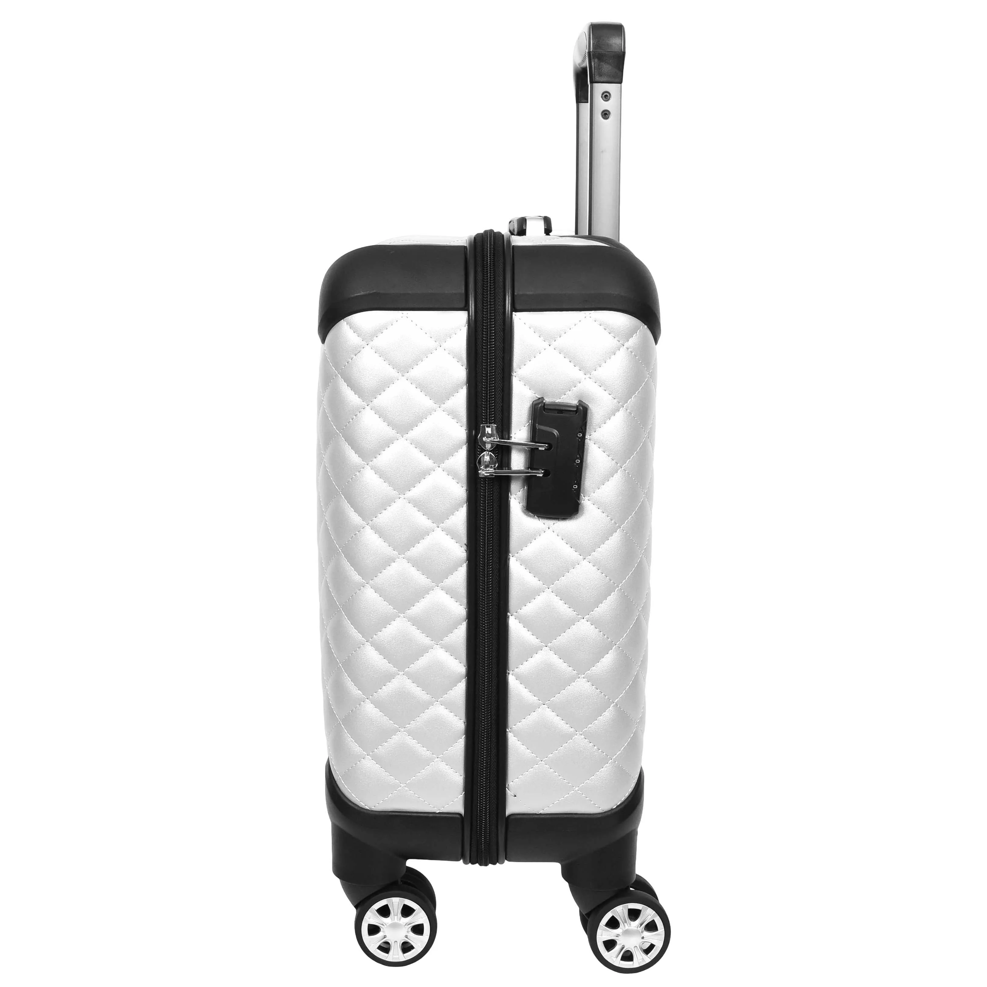 Four Wheel Pilot Case Quilted Lightweight Cabin Bag Nomad Silver