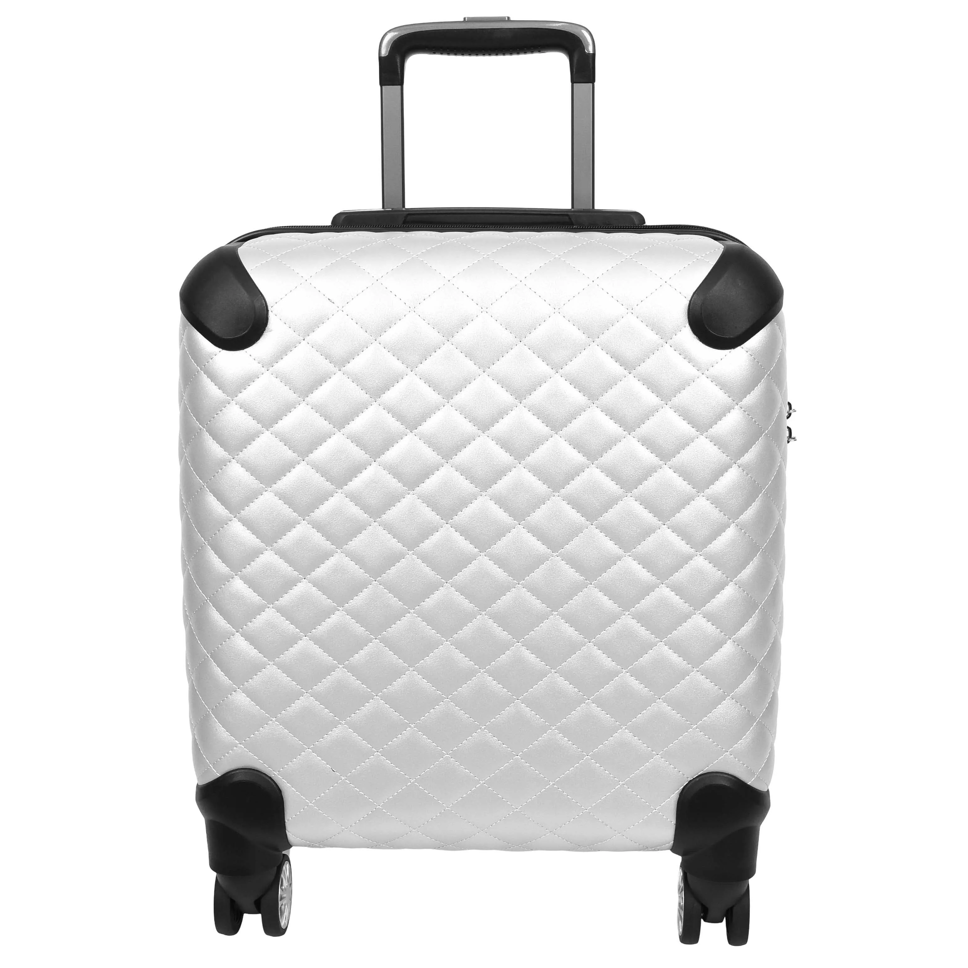 Four Wheel Pilot Case Quilted Lightweight Cabin Bag Nomad Silver