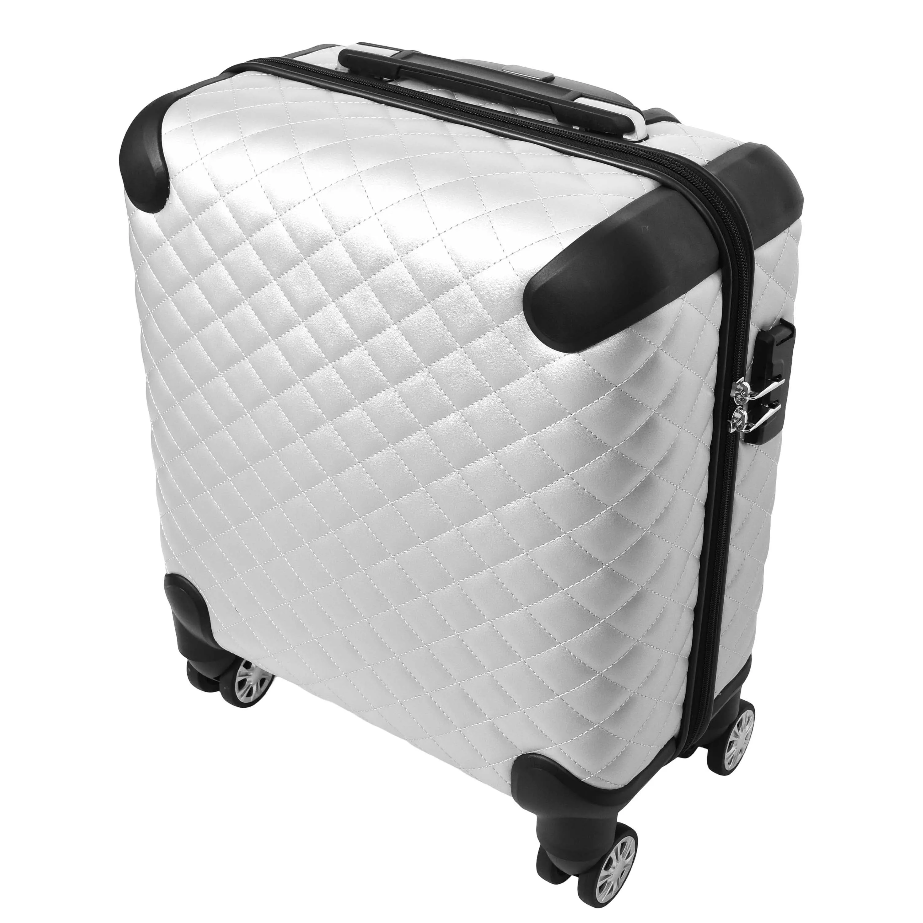 Four Wheel Pilot Case Quilted Lightweight Cabin Bag Nomad Silver