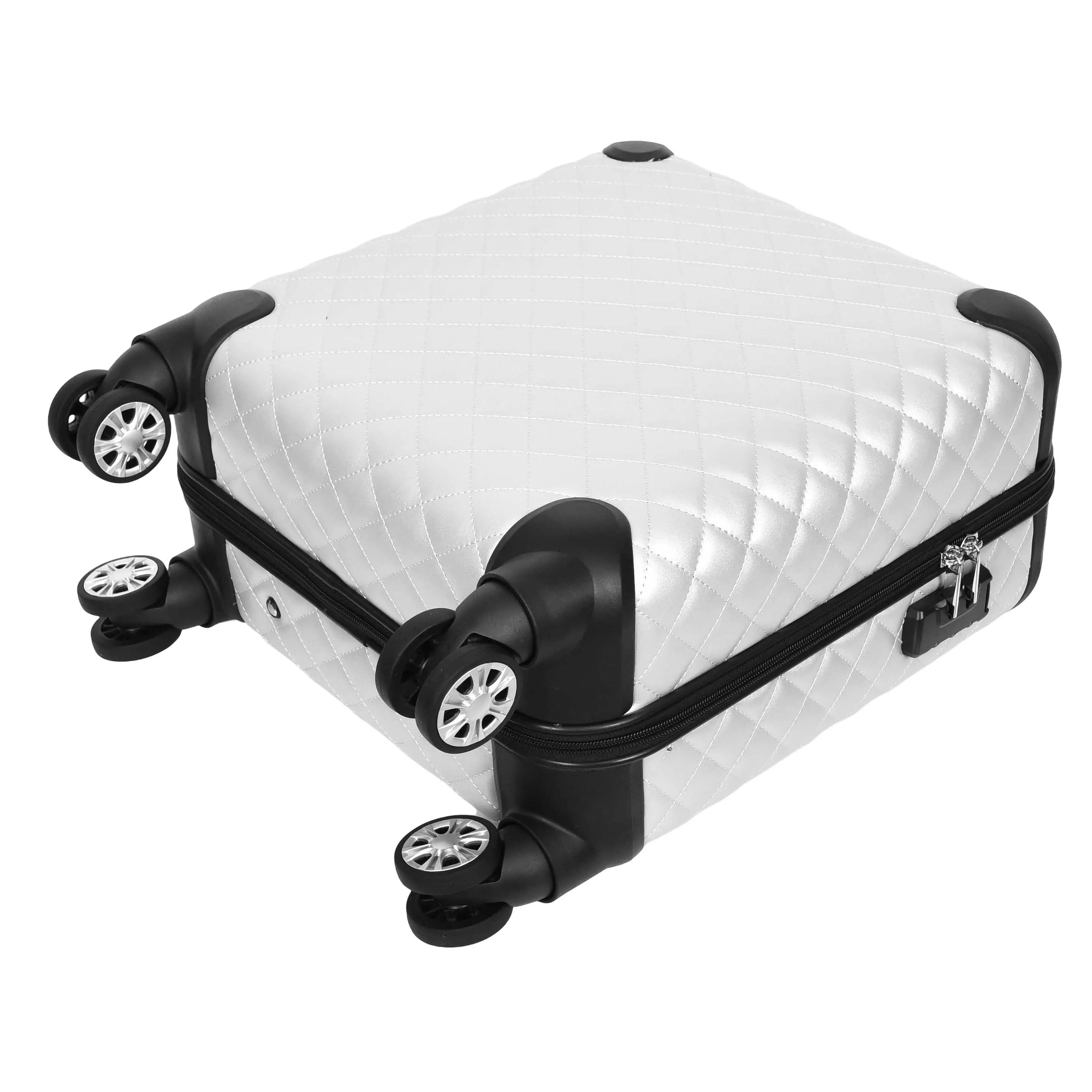 Four Wheel Pilot Case Quilted Lightweight Cabin Bag Nomad Silver