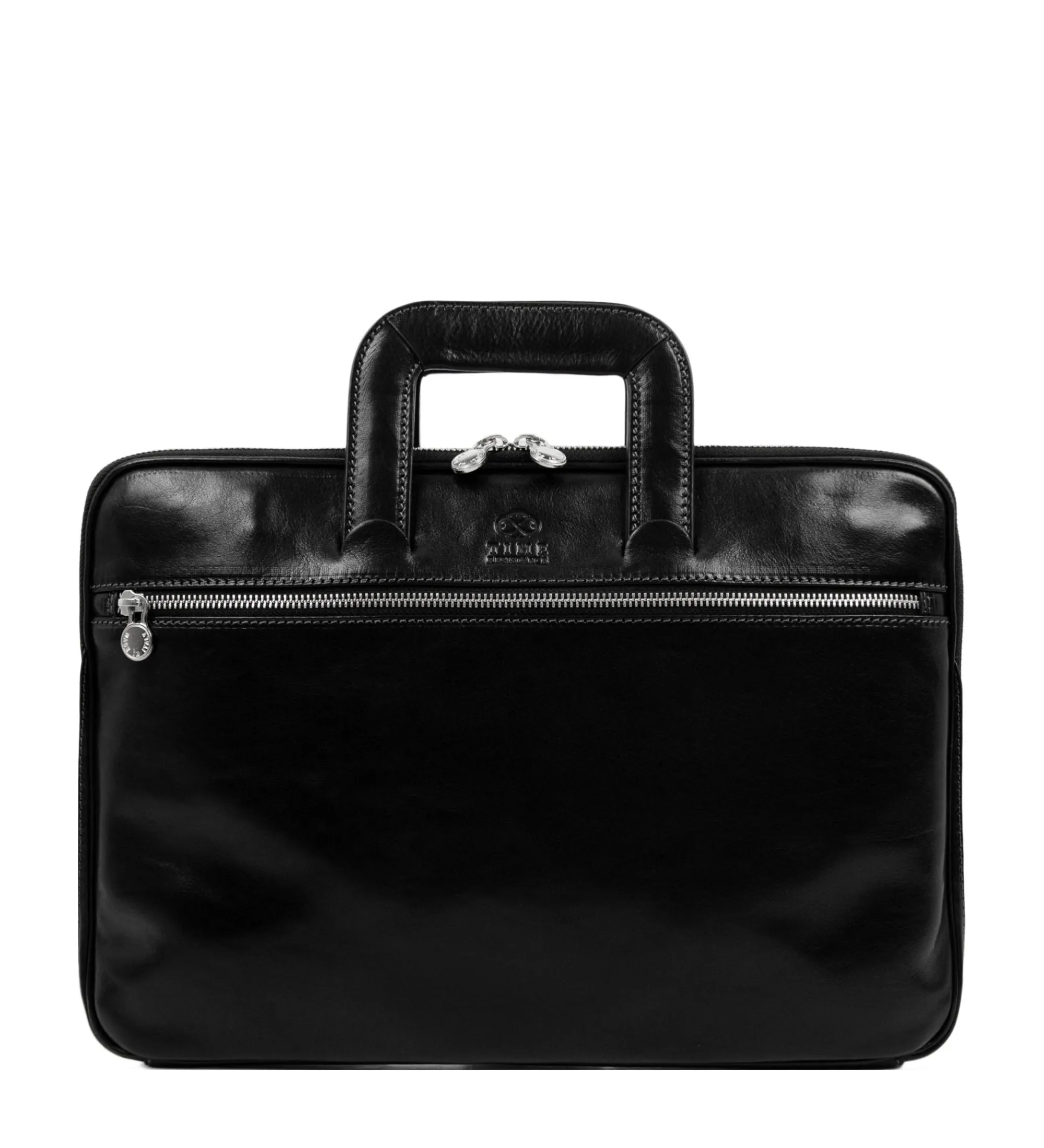 Full Grain Italian Leather Briefcase Laptop Bag - Brave New World