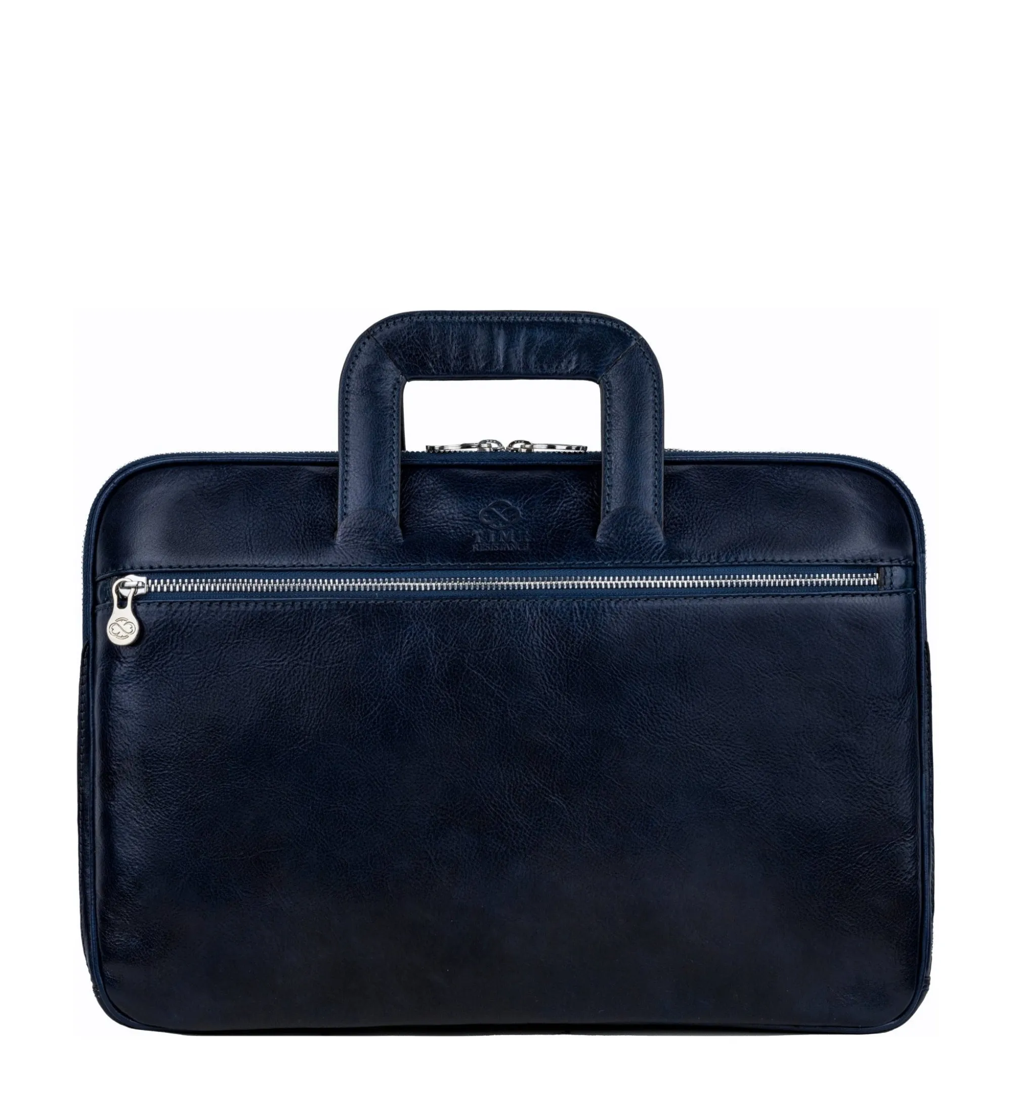 Full Grain Italian Leather Briefcase Laptop Bag - Brave New World