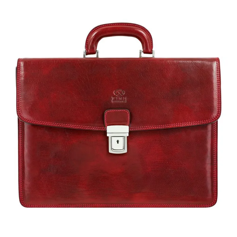 Full Grain Italian Leather Briefcase - The Sound of the Mountain