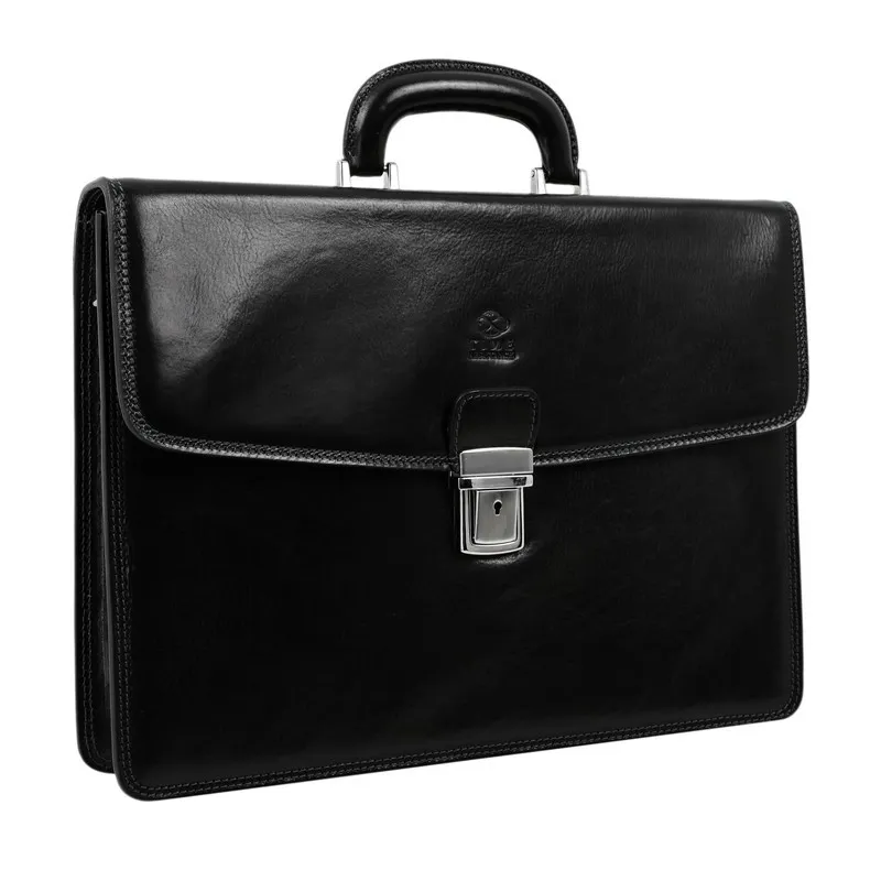 Full Grain Italian Leather Briefcase - The Sound of the Mountain