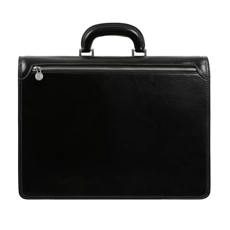 Full Grain Italian Leather Briefcase - The Sound of the Mountain