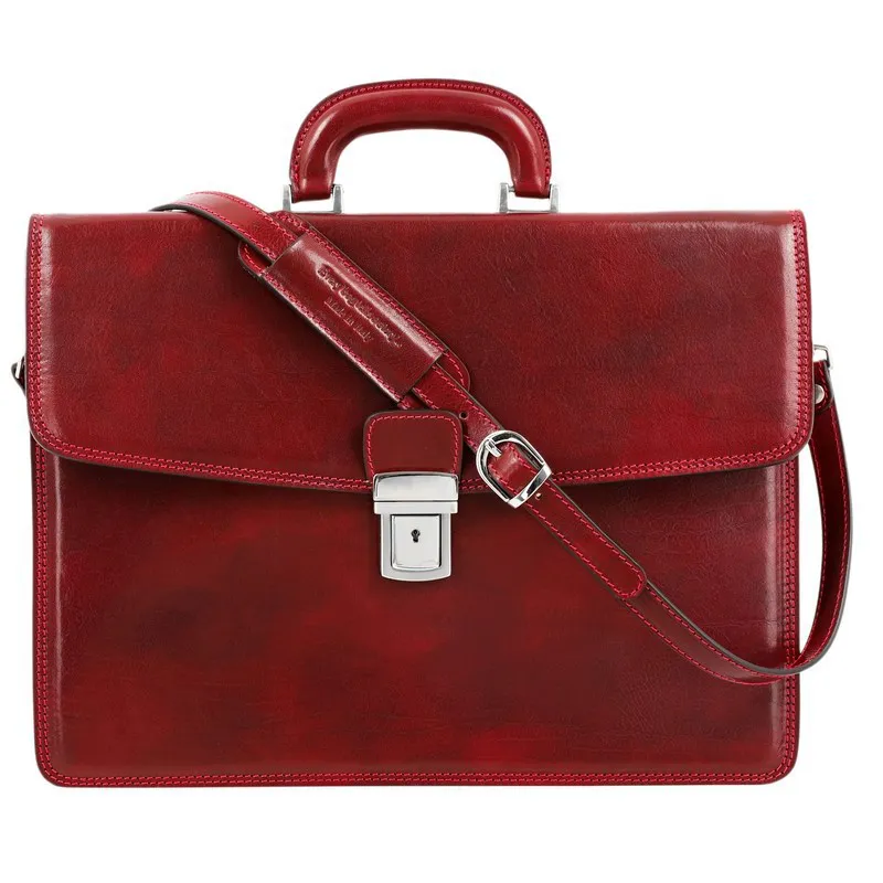 Full Grain Italian Leather Briefcase - The Sound of the Mountain