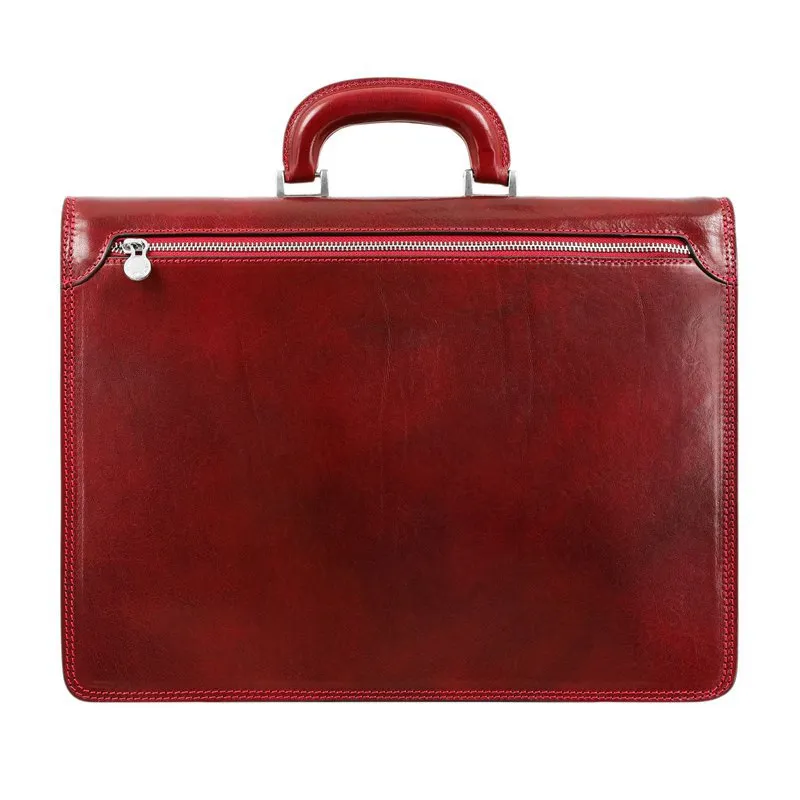 Full Grain Italian Leather Briefcase - The Sound of the Mountain