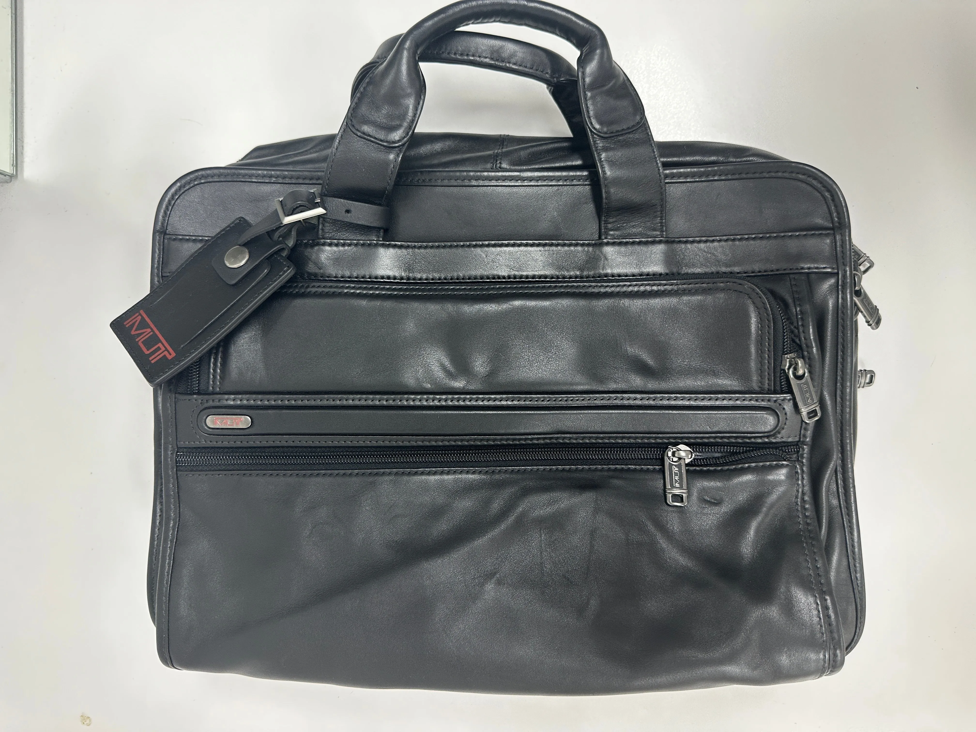 Full Leather Briefcase/Travel Bag in Black