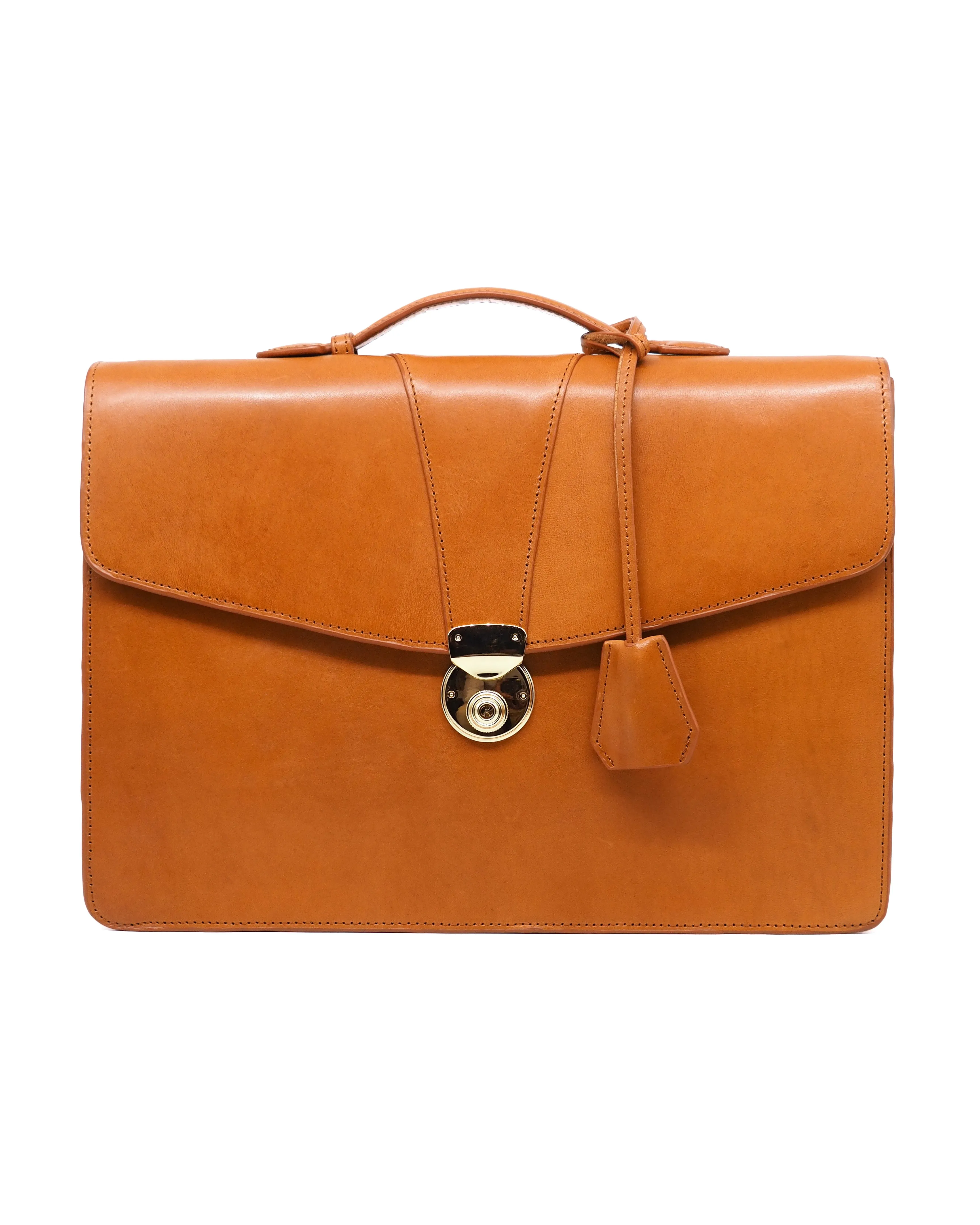 Gentry Lock Briefcase (Tan Bell Belly)