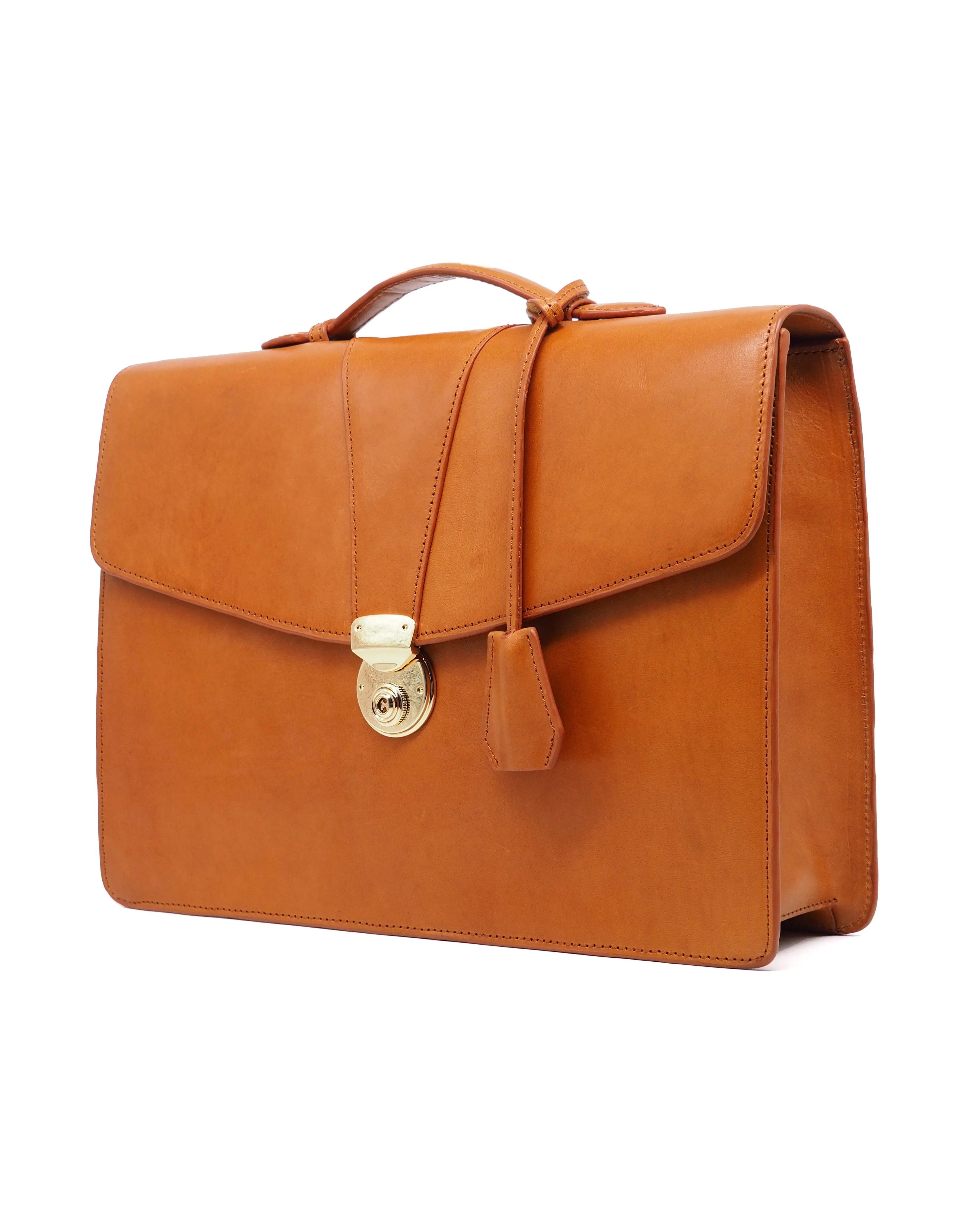 Gentry Lock Briefcase (Tan Bell Belly)