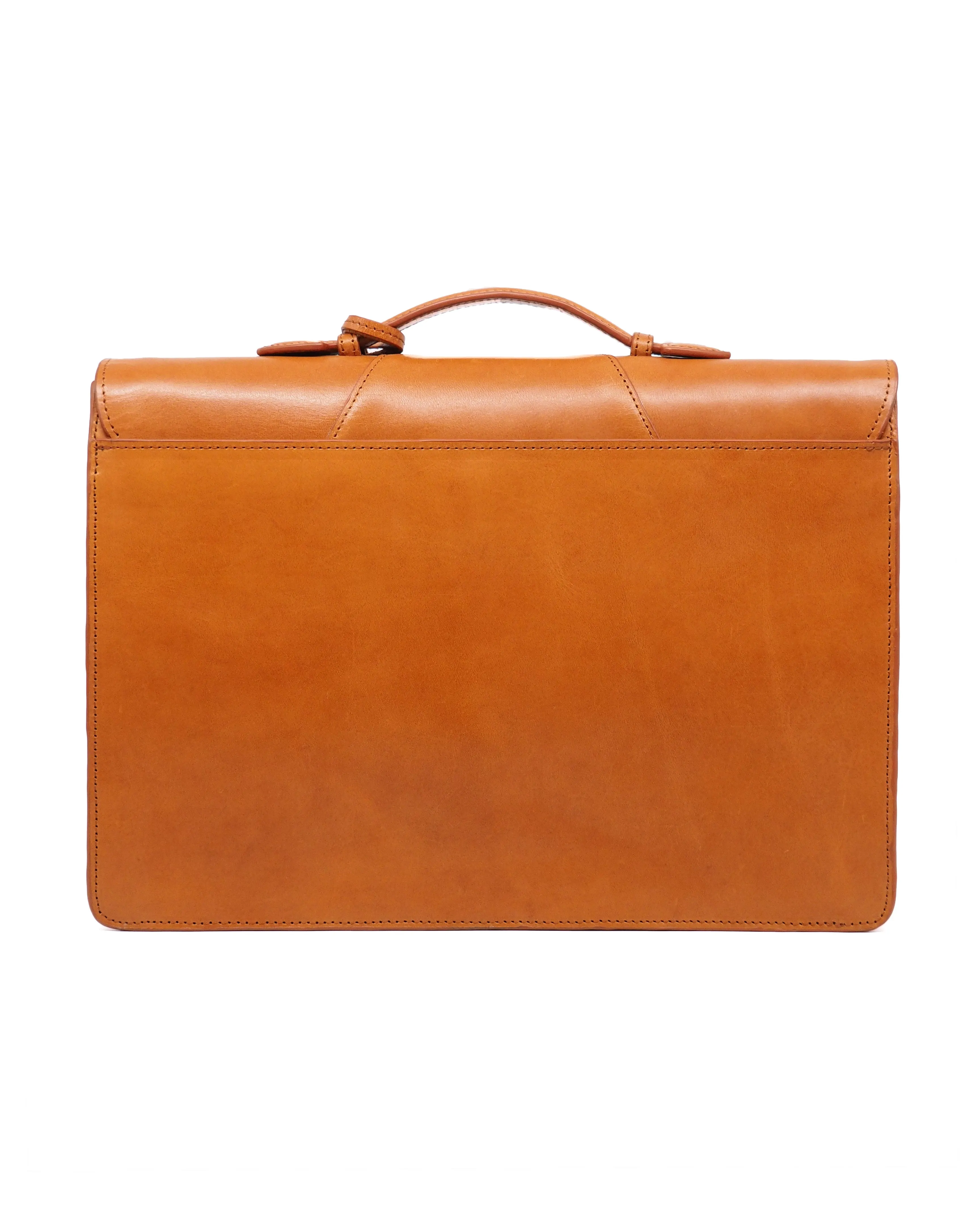 Gentry Lock Briefcase (Tan Bell Belly)