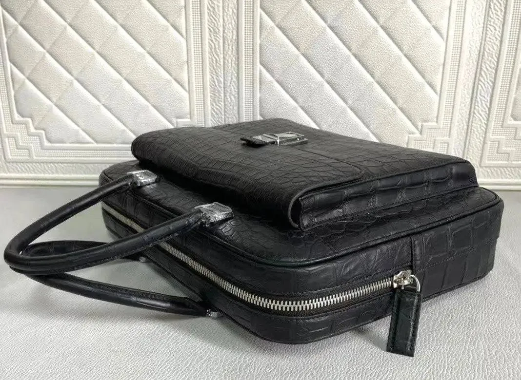 Genuine Crocodile Leather Men's Briefcase