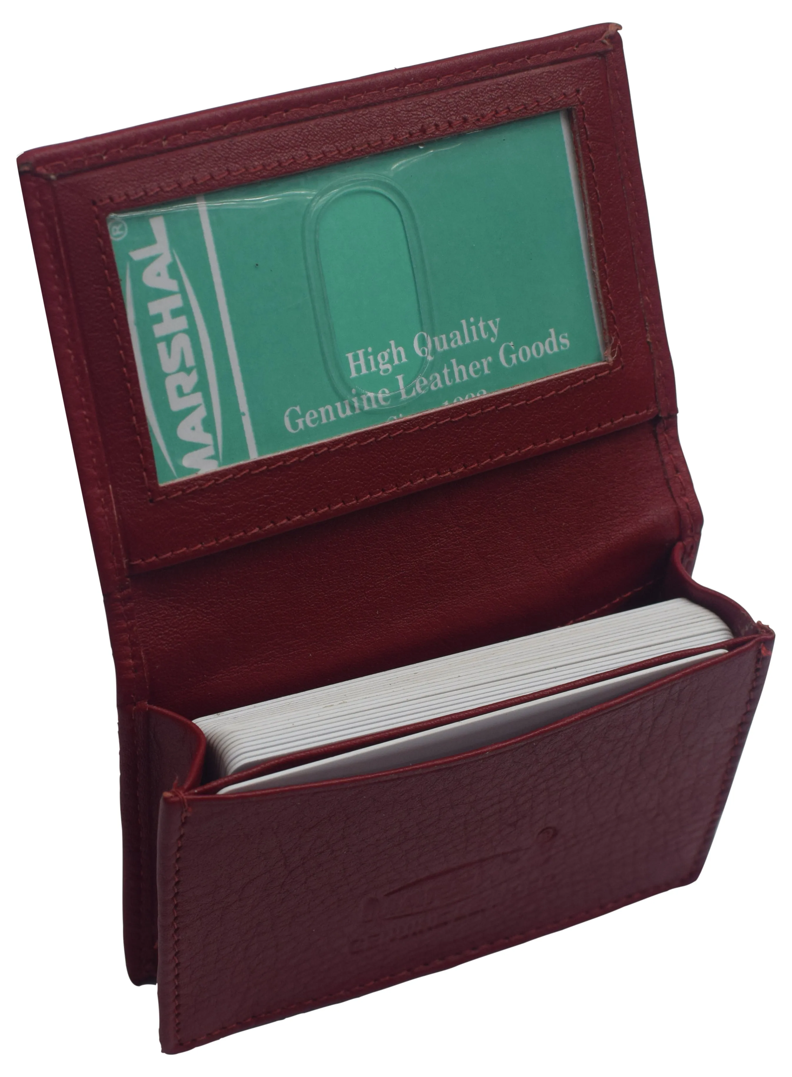 Genuine Leather Business Card Holder Name Card Case Credit Card Wallet with ID Window RFID Blocking