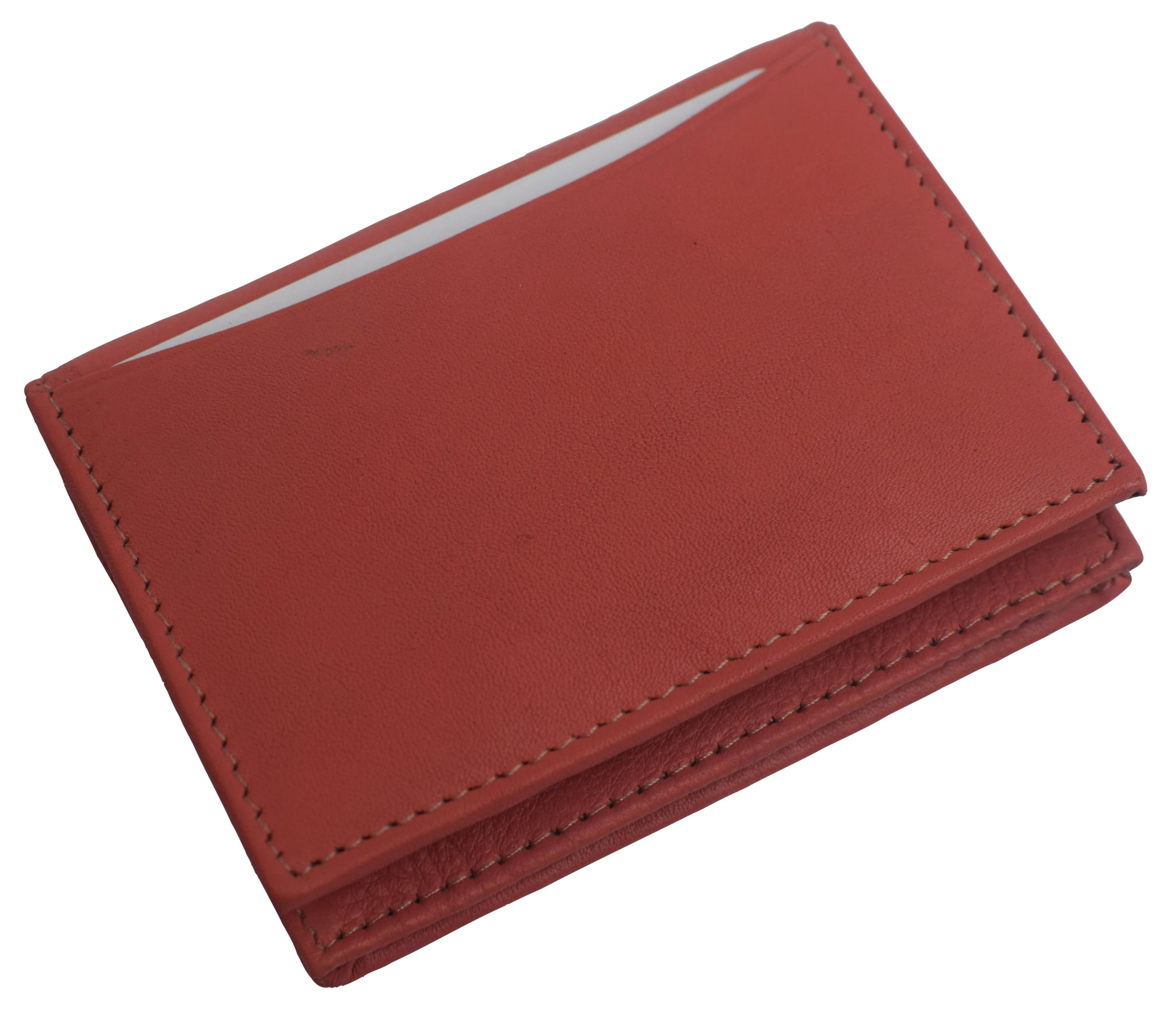 Genuine Leather Business Card Holder Name Card Case Credit Card Wallet with ID Window RFID Blocking