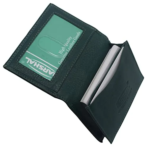 Genuine Leather Business Card Holder Name Card Case Credit Card Wallet with ID Window RFID Blocking