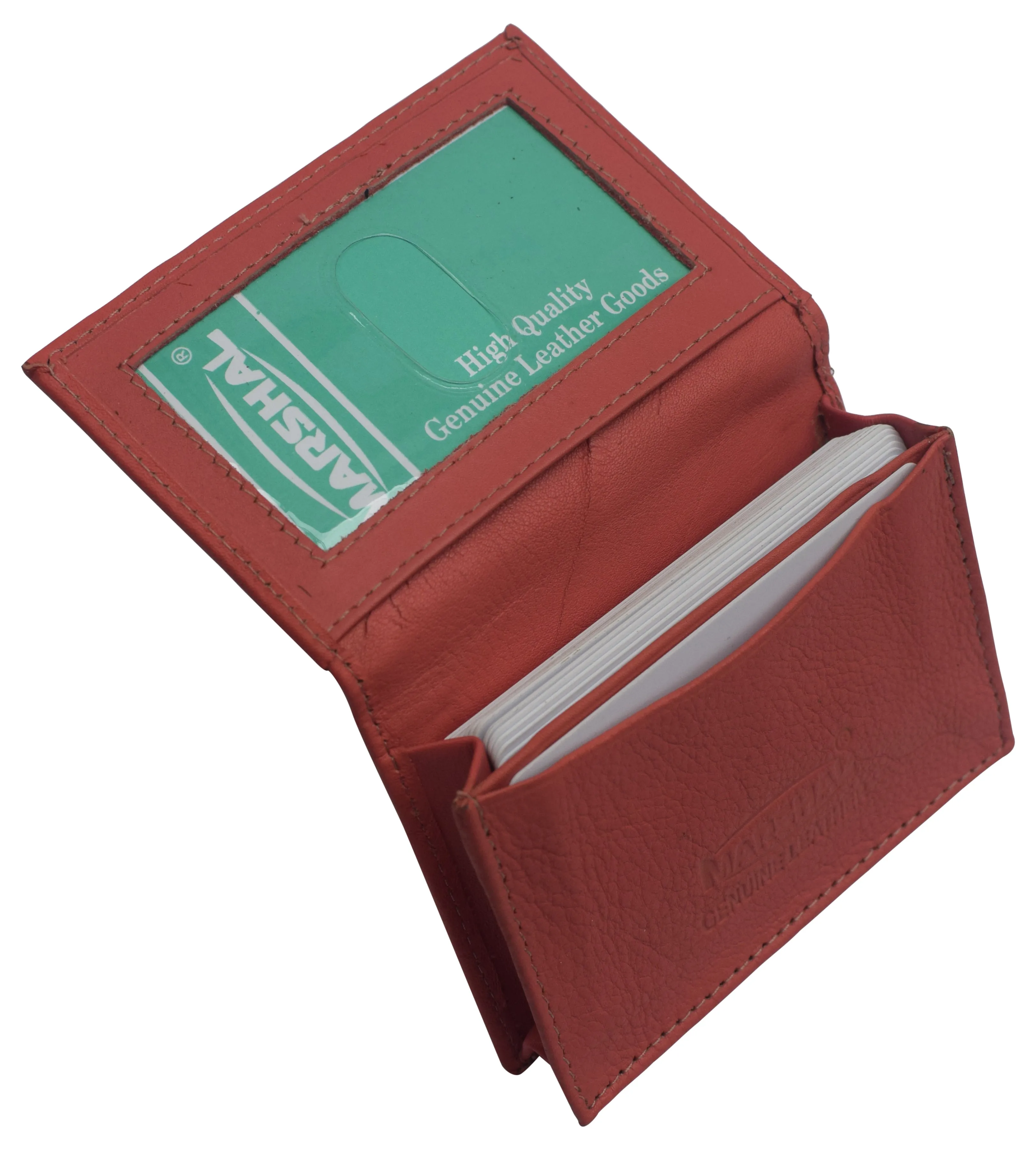 Genuine Leather Business Card Holder Name Card Case Credit Card Wallet with ID Window RFID Blocking