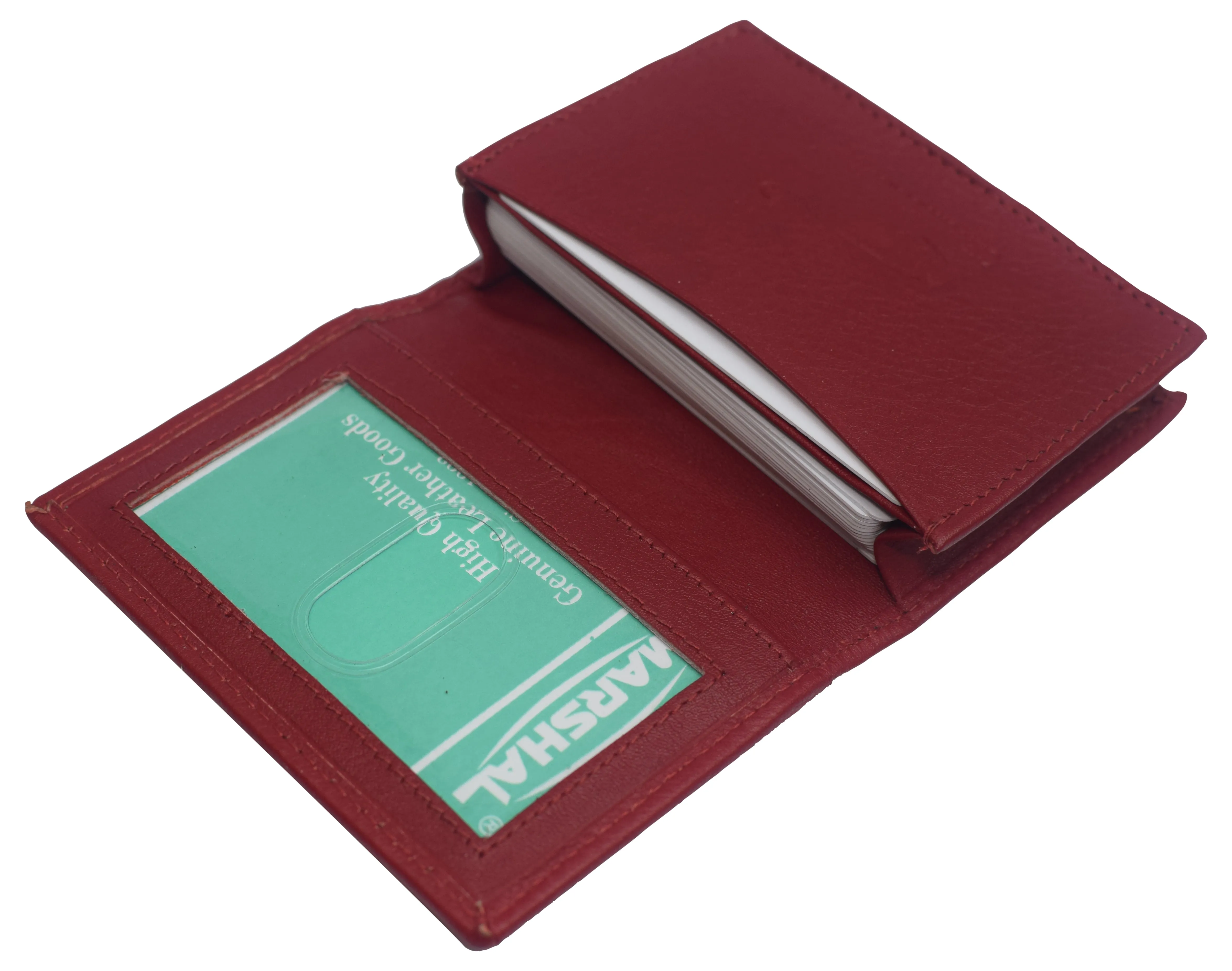 Genuine Leather Business Card Holder Name Card Case Credit Card Wallet with ID Window RFID Blocking