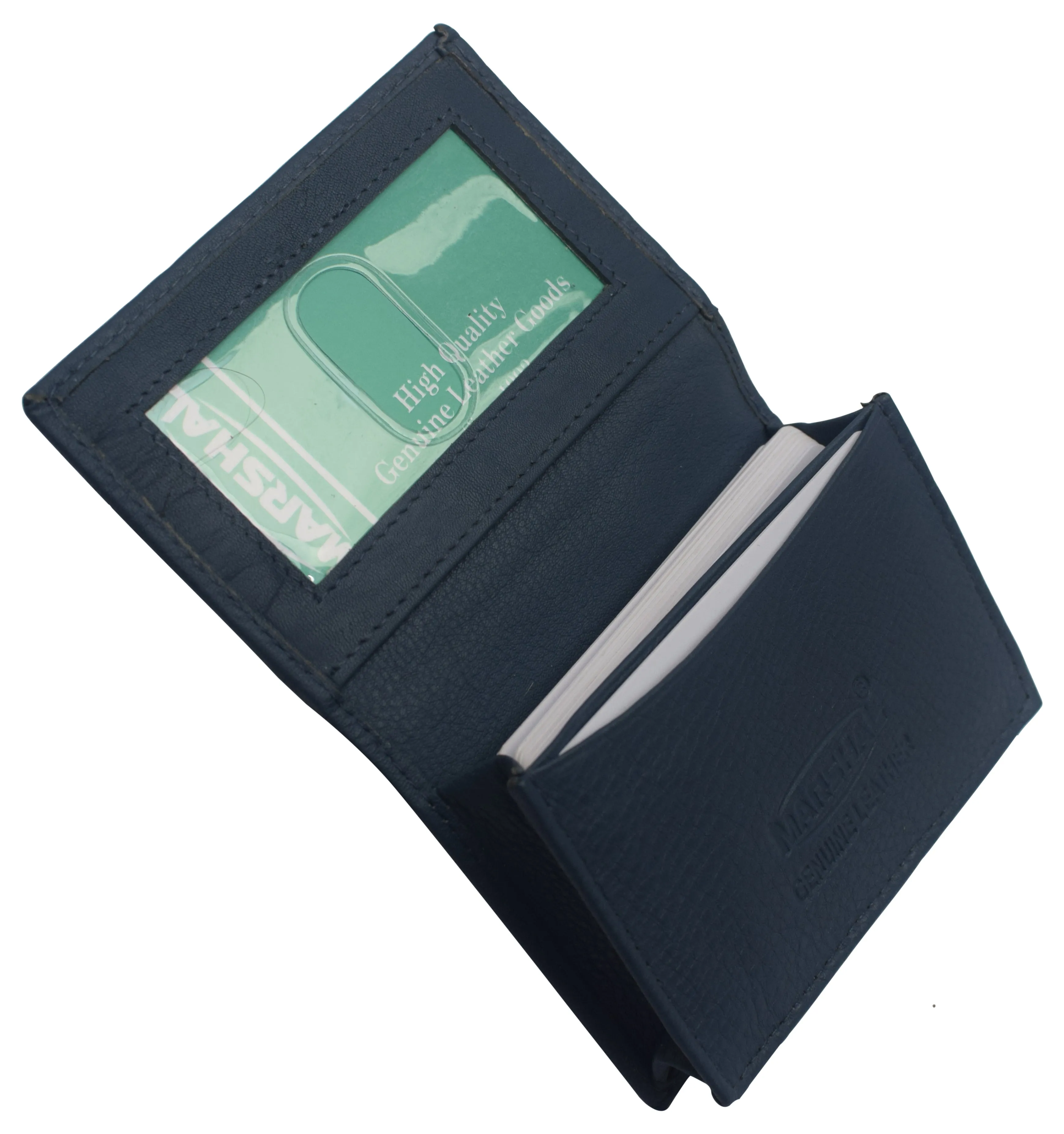 Genuine Leather Business Card Holder Name Card Case Credit Card Wallet with ID Window RFID Blocking