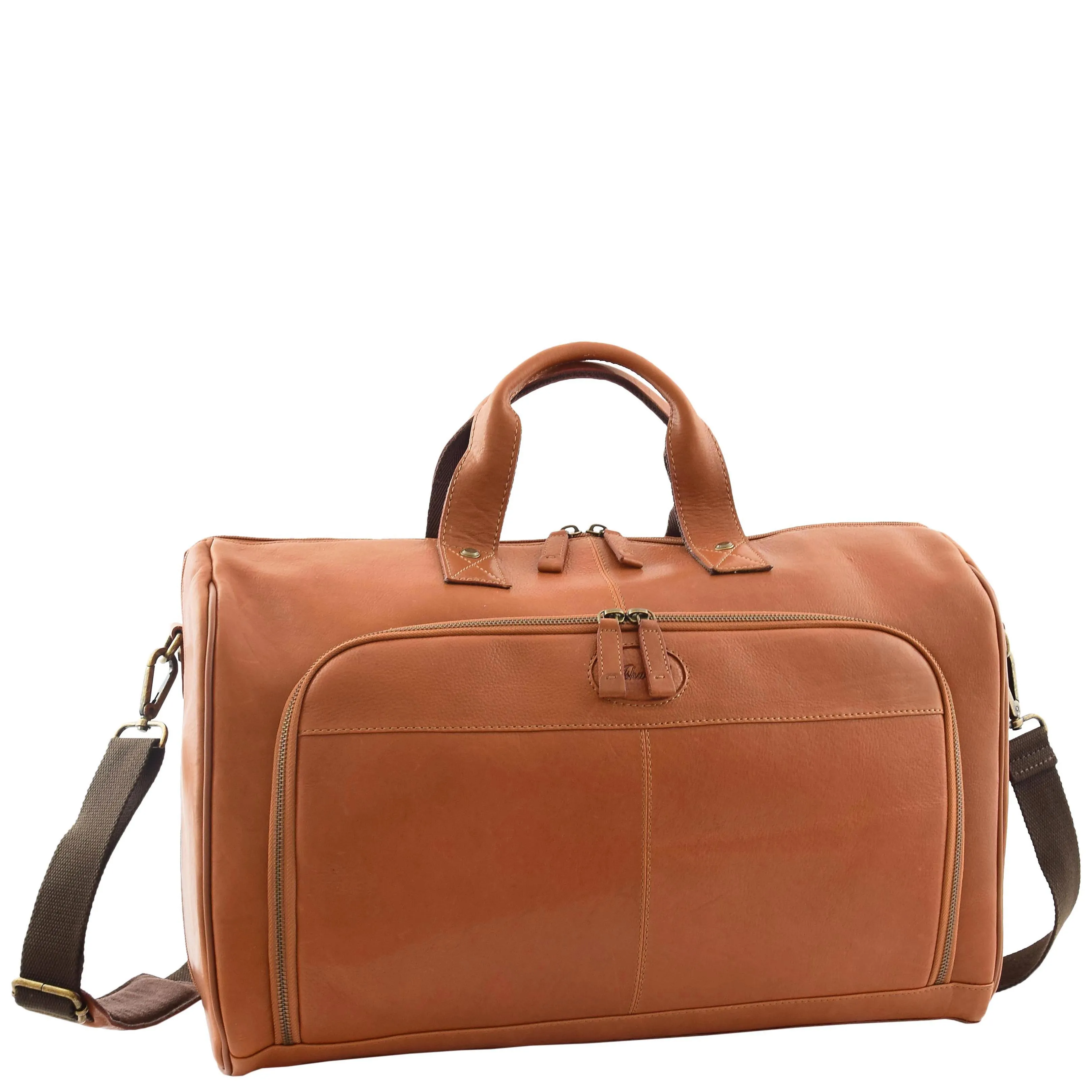 Genuine Leather Holdall Weekend Gym Business Travel Duffle Bag Ohio Tan