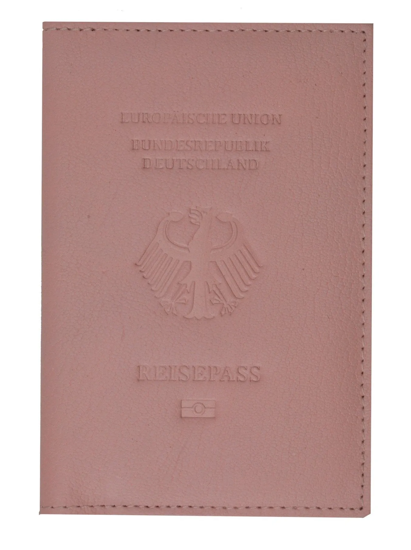 Genuine Leather Passport Wallet, Cover, Credit Card Holder with German Emblem Embossed for International Travel 601 BLIND Germany