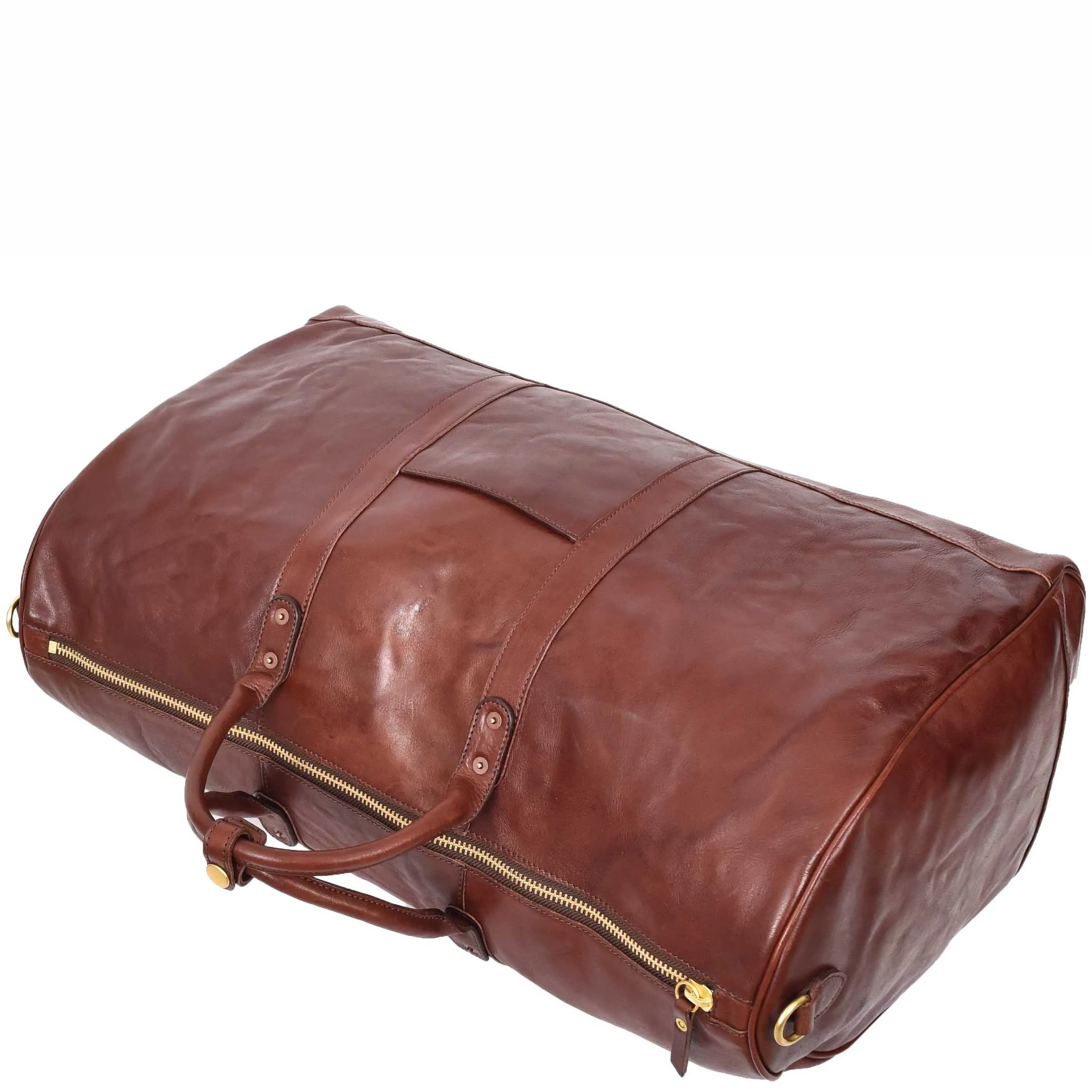 Genuine Veg Tan Leather Holdall Travel Duffle Weekender Bag Roam Brown